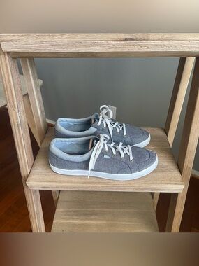 Keds Women’s 9.5 Denim Blue Lace-Up Low Top Sneaker Casual Comfy Nautical Shoes